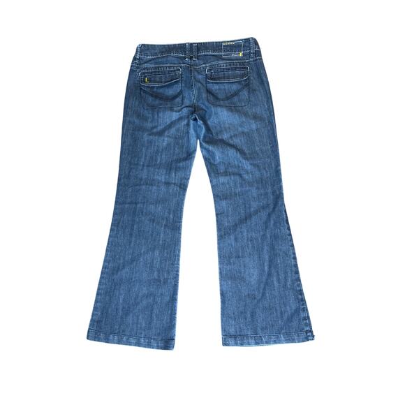 LOLE size 10 jeans, blue organic cotton flare leg low-rise boho hippie - Picture 2 of 12